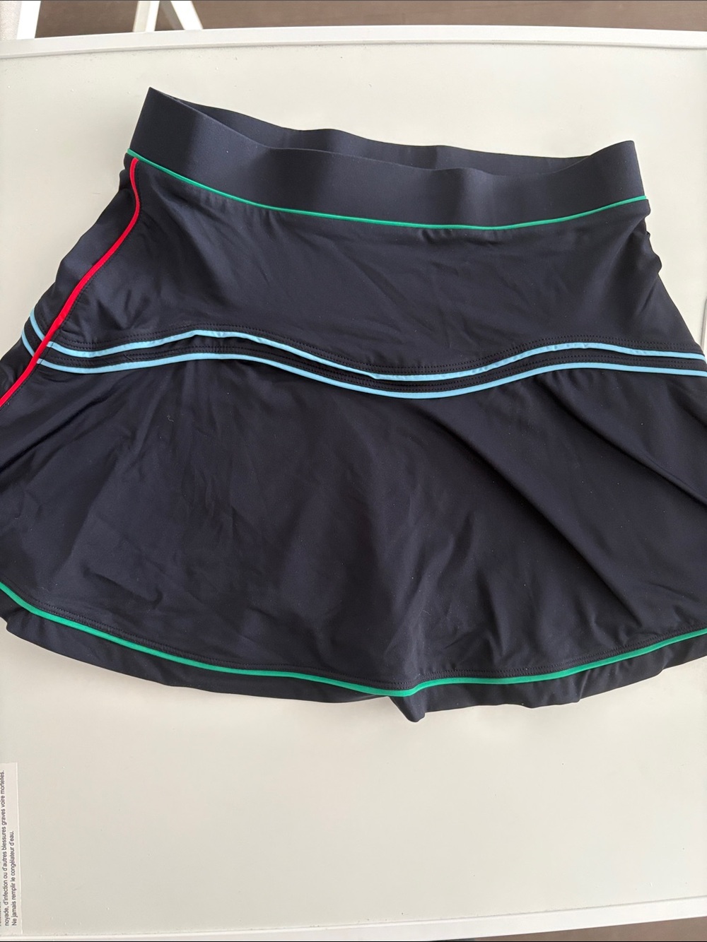 Navy Athletic tennis Skort with Green, Blue & Red Trim